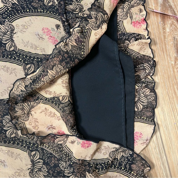 Vintage silk midi skirt size 6 cameo Victorian cottagecore Y2K prairie regency - Picture 5 of 8